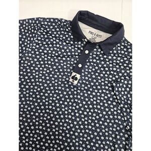Pins‎ & Aces Men's Short Sleeve Space Invader Golf Polo Shirt Medium